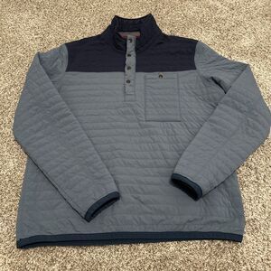 Relwen Windzip Popover Insulated Jacket Men’s Size L Blue 1/4 Snap Quilted